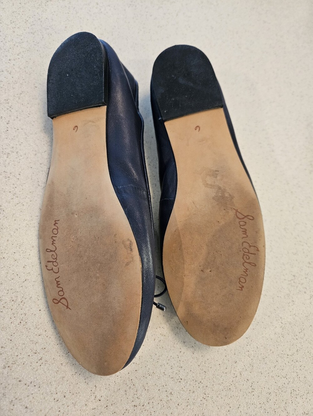 Sam Edelmen Felicia Ballet Flat Navy Blue Leather SZ 6 Slip On Style #EC0229395 - Picture 3 of 10